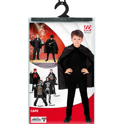 Widmann SRL Zwarte cape 90 cm kinderen