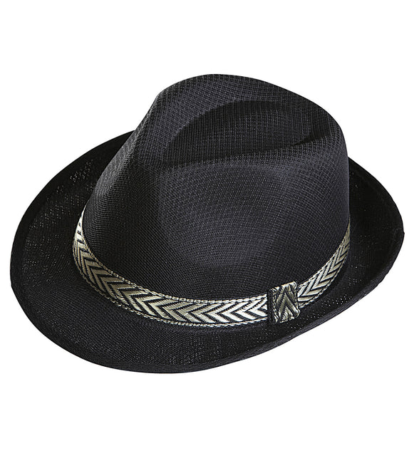 Widmann SRL zwarte fedora panama