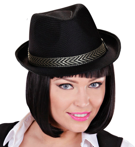 Widmann SRL zwarte fedora panama