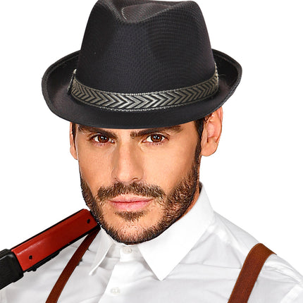 Widmann SRL zwarte fedora panama