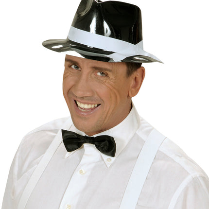 Widmann SRL Zwarte gangster hoed Al Capone plastic