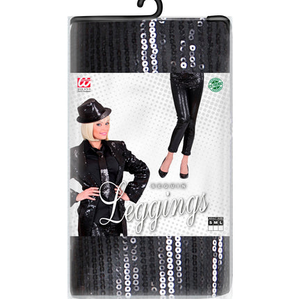 Widmann SRL Zwarte glitter legging met pailletten