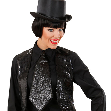 Widmann SRL Zwarte glitter stropdas