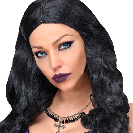 Widmann SRL Zwarte gothic ketting met kruis