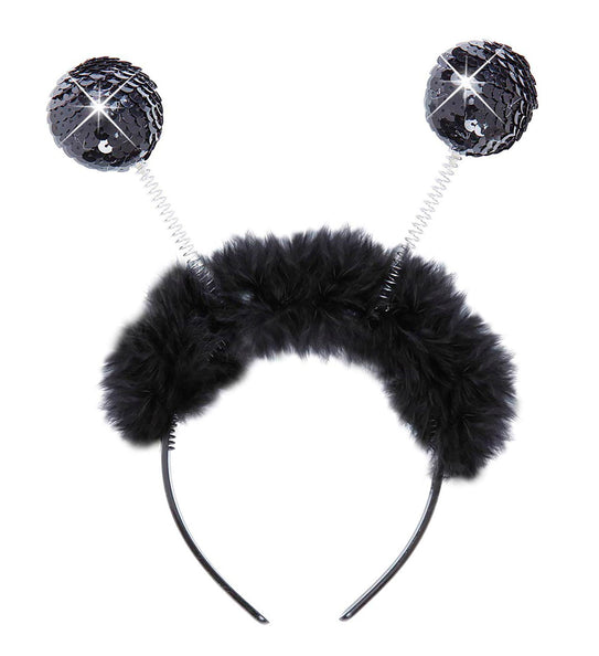 Widmann SRL Zwarte haarband tiara bollen Belly