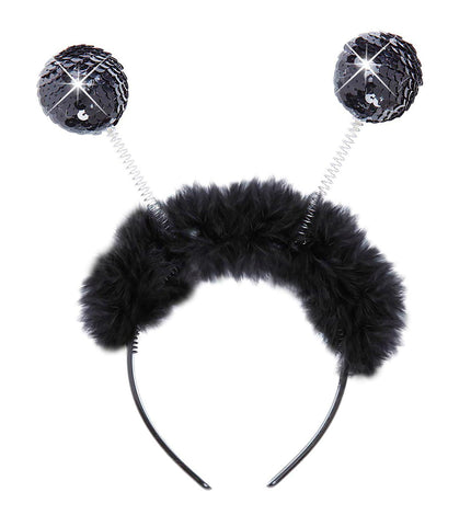 Widmann SRL Zwarte haarband tiara bollen Belly