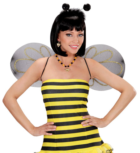 Widmann SRL Zwarte haarband tiara bollen Belly