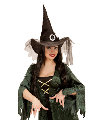 Widmann SRL Zwarte heksenhoeden met gesp