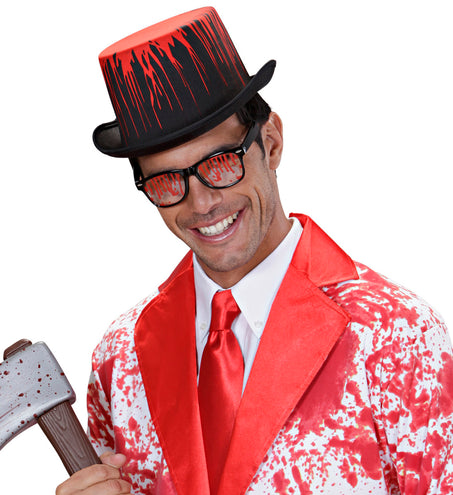 Widmann SRL Zwarte hoge hoed met bloeddruppels