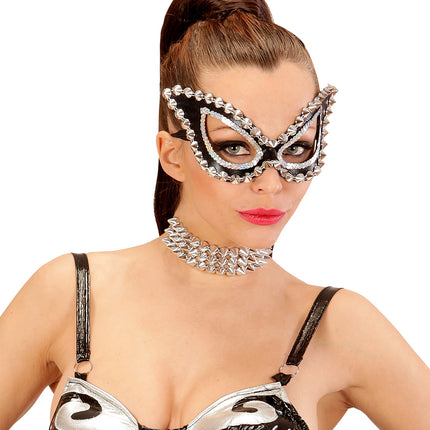 Widmann SRL Zwarte katachtige oogmaskers