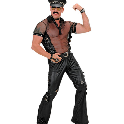 Widmann SRL Zwarte lederlook broek Max