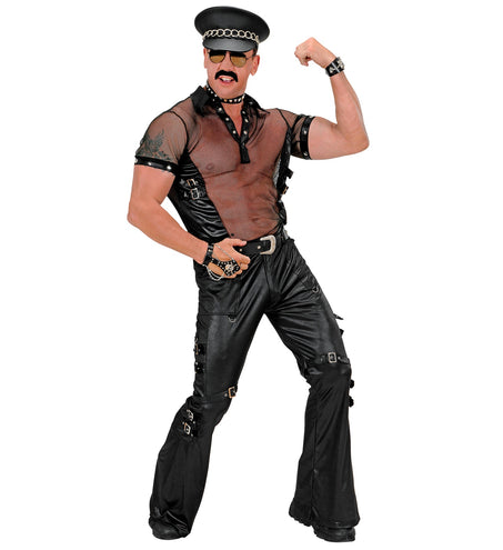 Widmann SRL Zwarte lederlook broek Max