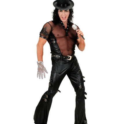 Widmann SRL Zwarte lederlook broek Max