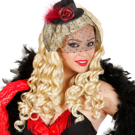 Widmann SRL Zwarte mini hoed met sluier