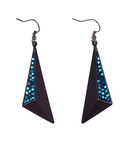 Widmann SRL Zwarte oorbellen met nep saffier