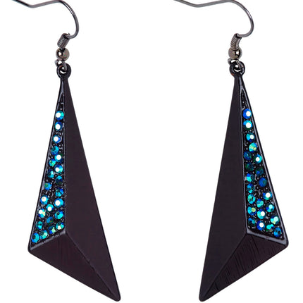 Widmann SRL Zwarte oorbellen met nep saffier