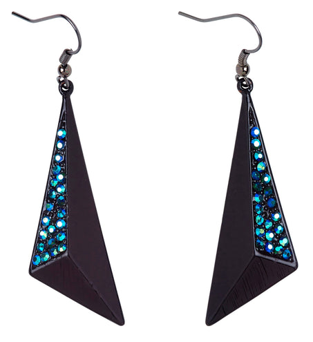 Widmann SRL Zwarte oorbellen met nep saffier