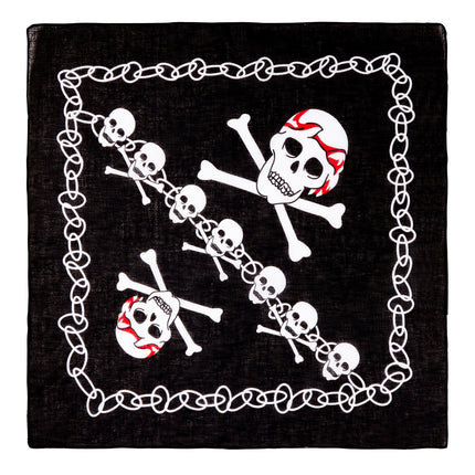 Widmann SRL Zwarte piratenbandana met schedels