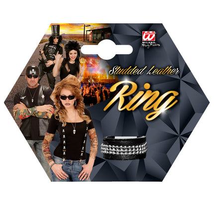 Widmann SRL Zwarte ring met steentjes