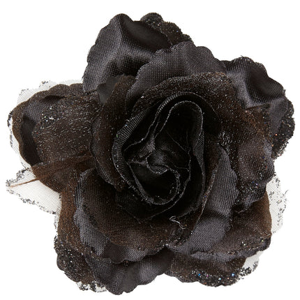 Widmann SRL Zwarte roos haarclip