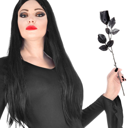 Widmann SRL Zwarte roos plastic nep