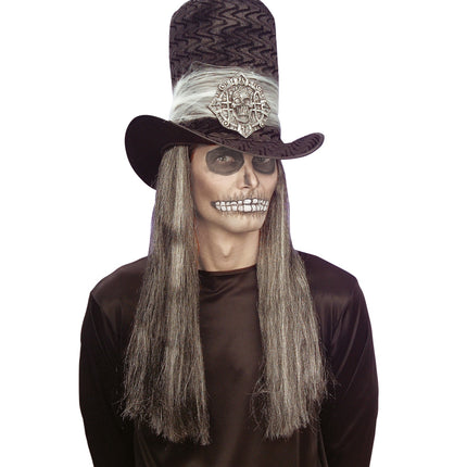 Widmann SRL Zwarte tovenaarshoed met steen