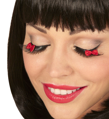 Widmann SRL Zwarte wimpers met strikjes