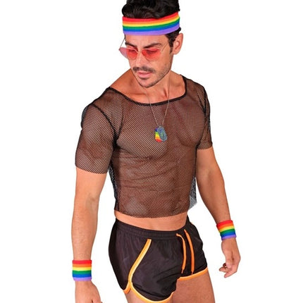 Widmann SRL Zweetband set regenboog Lynn