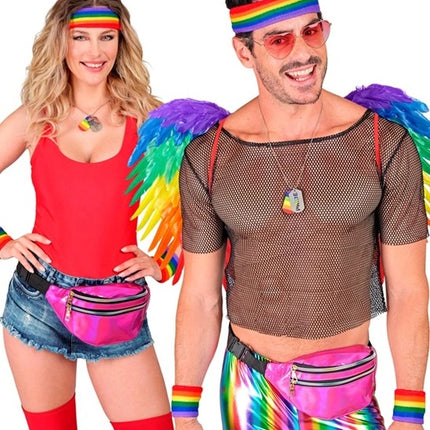 Widmann SRL Zweetband set regenboog Lynn