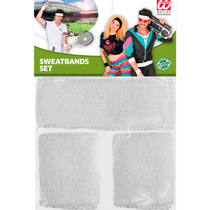 Widmann SRL Zweetbanden set wit