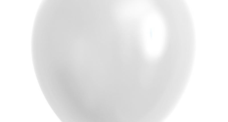 Witte latex ballon van 25 cm uit set van 40, ronde vorm met geknoopte hals