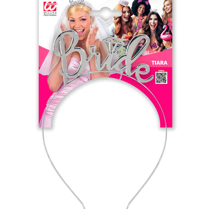 Zilveren Bride tiara voor dames in de verpakking van Widmann