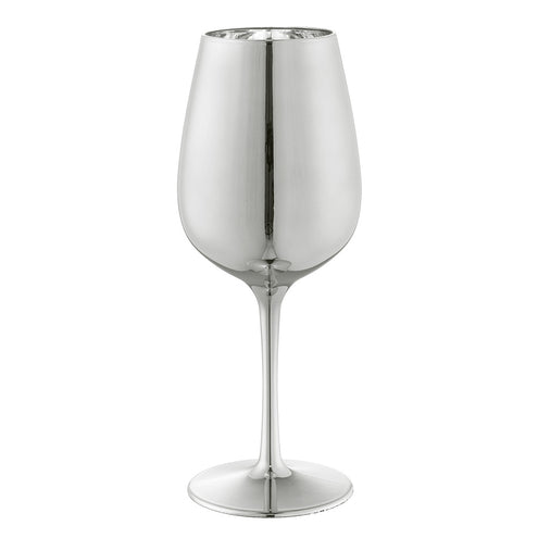 Zilveren wijnbeker Glamour van kunststof, hoogglans kelk op slanke steel met ronde voet, 45 cl