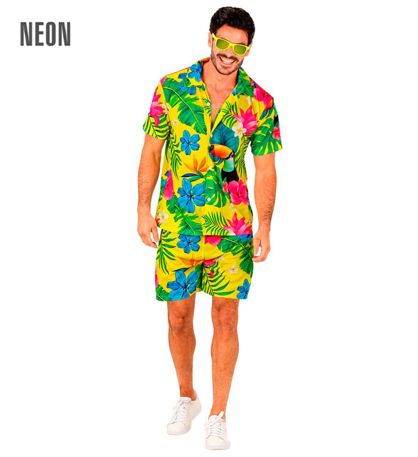 Zomer party set Toekan met neonzonnebril voor een beach party in de zomer