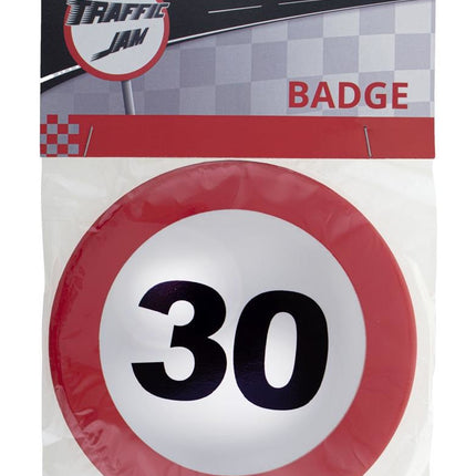 Funny Fashion 30e verjaardag button als verkeersbord