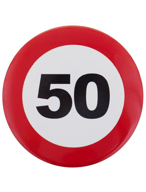 Funny Fashion 50e verjaardag button verkeersbord