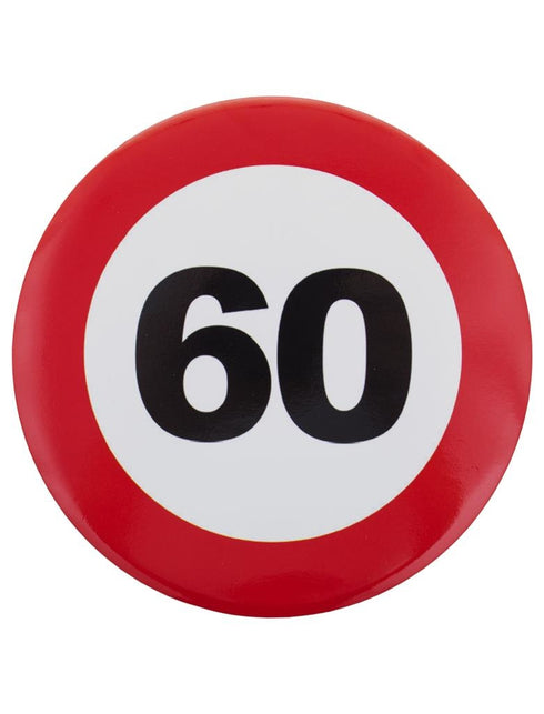 Funny Fashion 60e verjaardag button als verkeersbord