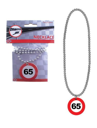 Funny Fashion 65 jaar verkeersbord ketting