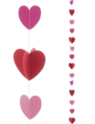 Funny Fashion Ballon lint met hartjes 2mtr rood