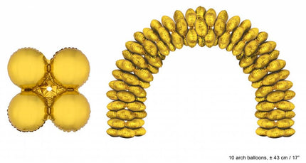 Funny Fashion Ballonboog folieballonnen rond Goud