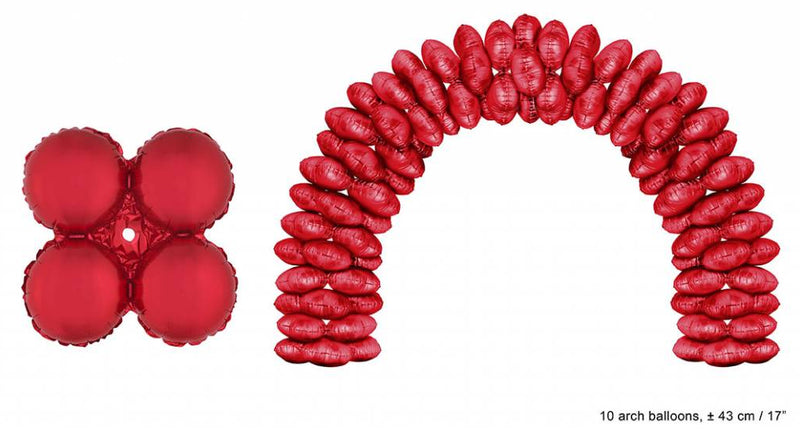 Funny Fashion Ballonboog folieballonnen rond Rood