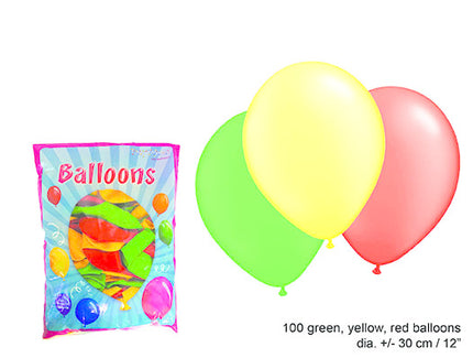 Funny Fashion Ballonnen rood geel en groen
