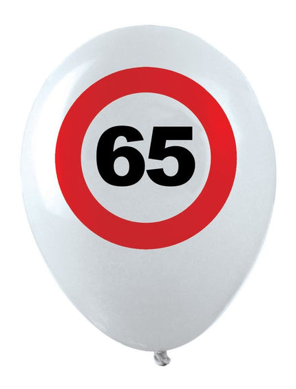 Funny Fashion Ballonnen verkeersbord 65 jaar