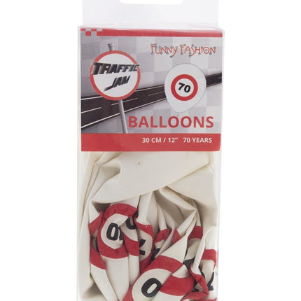 Funny Fashion Ballonnen verkeersbord 70 jaar