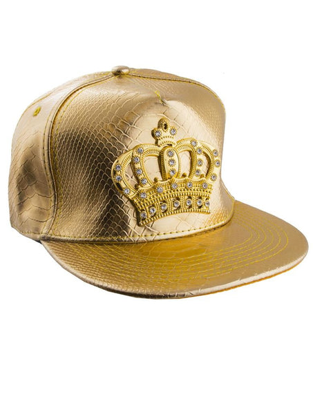 Funny Fashion Baseball pet goud met kroon
