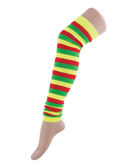 Funny Fashion Beenwarmers rood geel groen 70cm