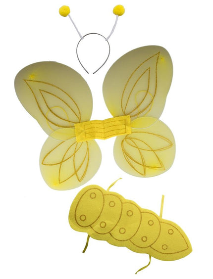 Funny Fashion Bijen verkleedset 3-delig