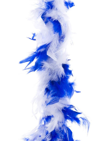 Funny Fashion Blauw witte veren boa 45gram
