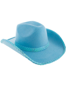 Funny Fashion Blauwe cowgirl hoed Saar