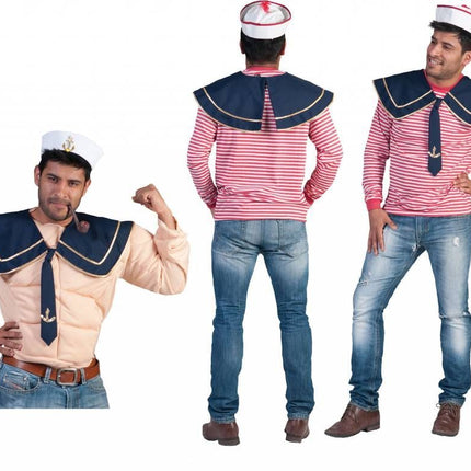 Funny Fashion Blauwe marine kraag met anker